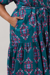 Wynette Folklore Tiered Midi Dress