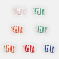 Striped Cosmetic Wristlet Pouch Bag