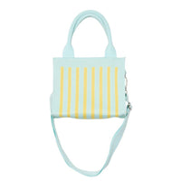 Mint Striped Structured Mini Tote