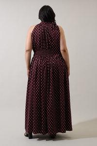 Rosiel Ruched Polka Dot Maxi