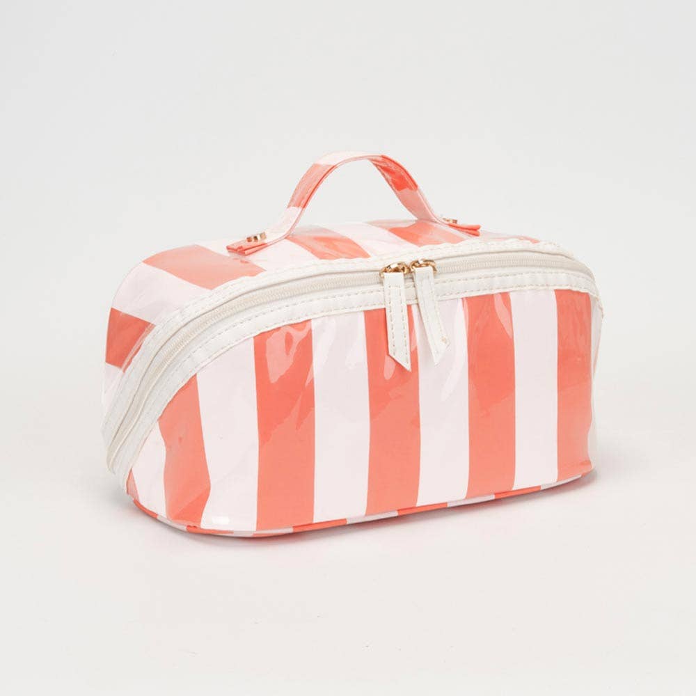 Orange Striped Travel Portable Cosmetic Organizer Bag (Copy)