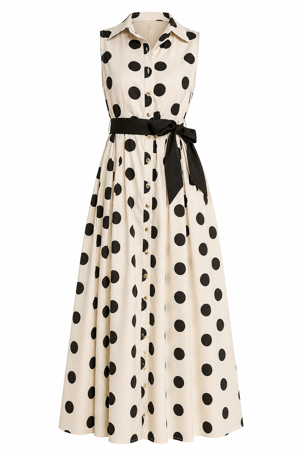 POLKA DOT BUTTON DOWN SHIRT DRESS