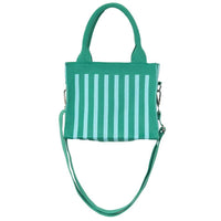 Green Striped Structured Mini Tote