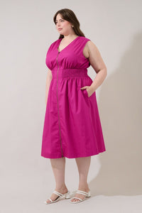 Joslyn Pink Midi Dress