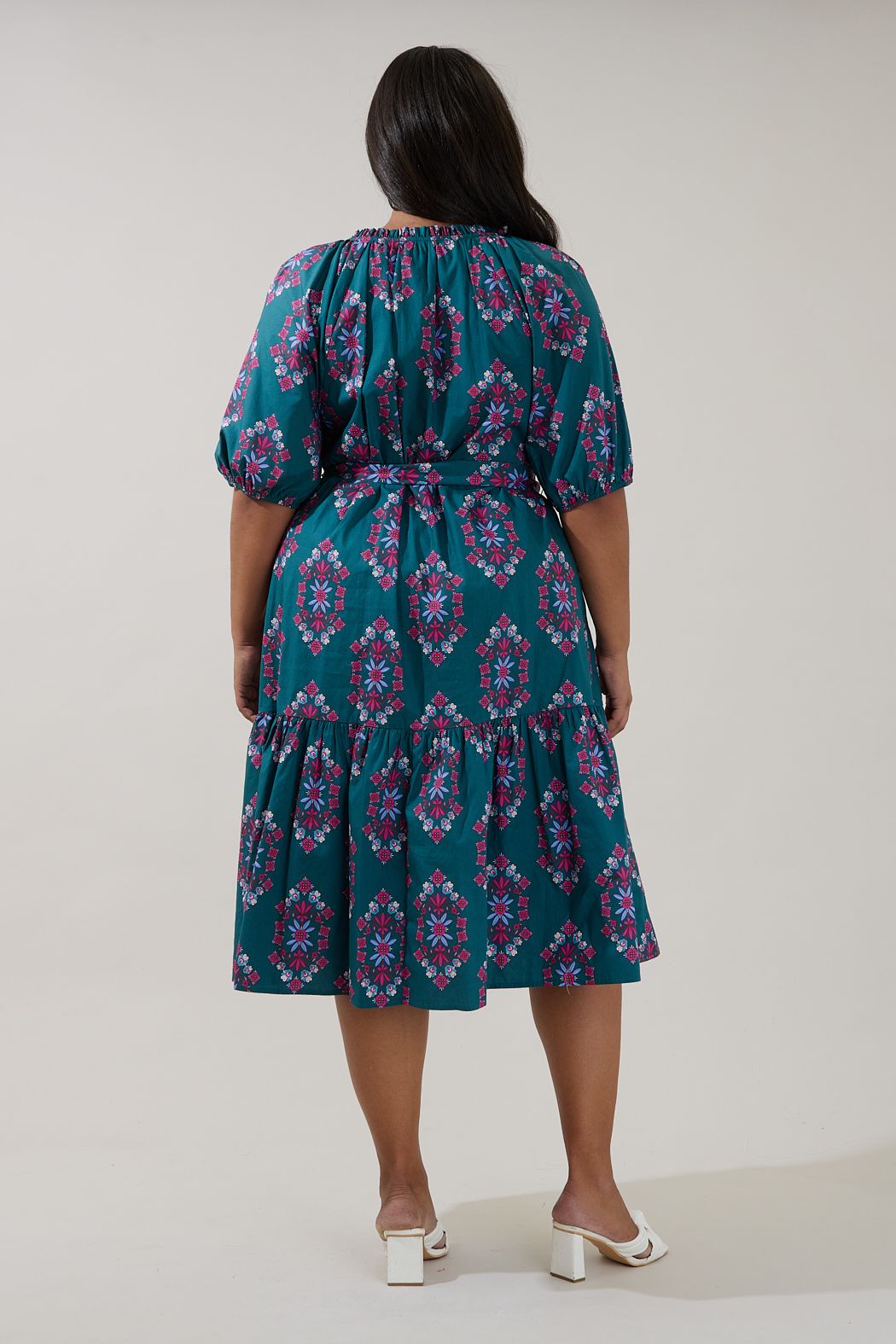 Wynette Folklore Tiered Midi Dress