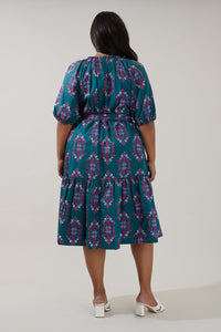Wynette Folklore Tiered Midi Dress