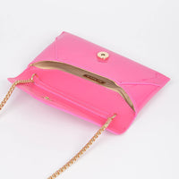 Pink Enamel Envelope Clutch
