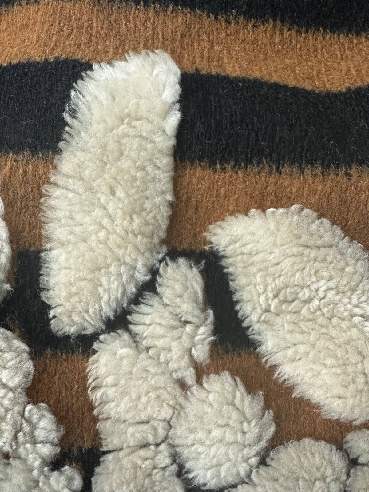 Brown 3D Floral Fringe Ruana Cardigan