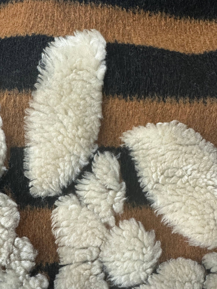 Brown 3D Floral Fringe Ruana Cardigan