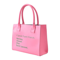 Pink ‘I Speak Fluent French’ Tote Shoulder Bag