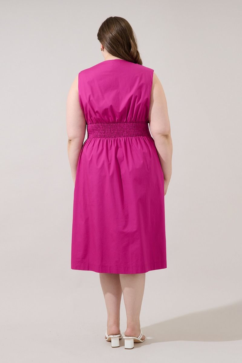 Joslyn Pink Midi Dress