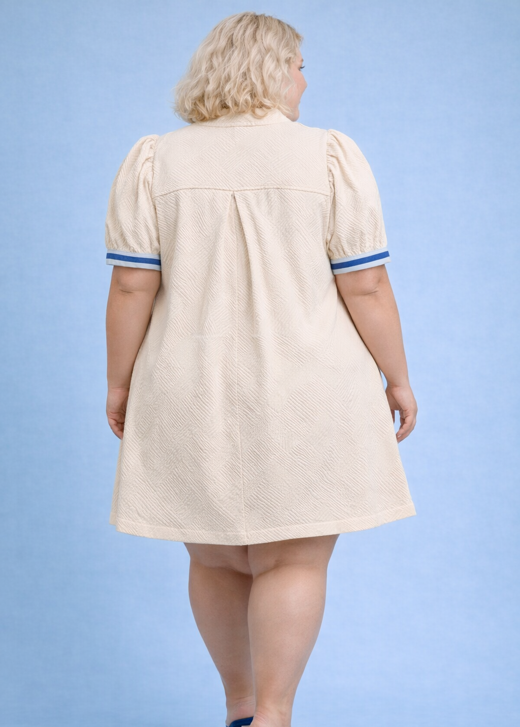 Jacquard Stripe Band Mini Dress