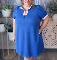 Jacquard Stripe Band Mini Dress