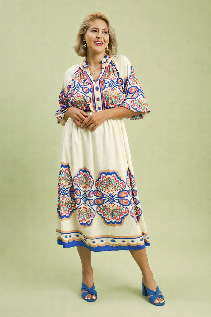 Medallion Print Midi Dress