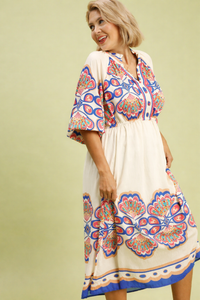 Medallion Print Midi Dress