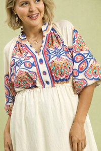 Medallion Print Midi Dress