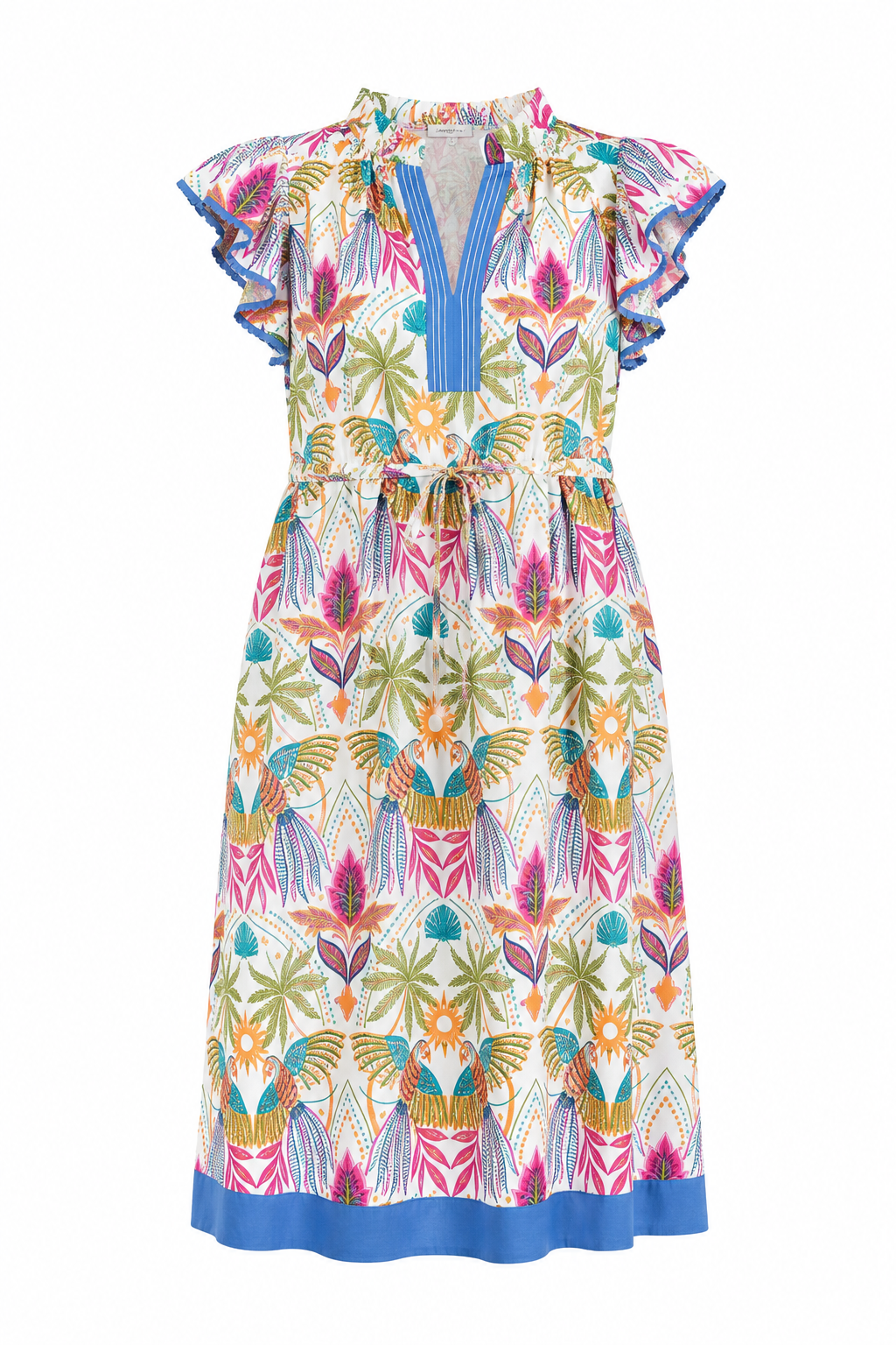 Adelina Tropical Shift Midi Dress