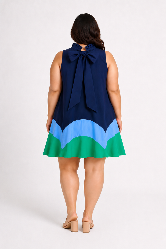 Balsy Color Block Shift Mini Dress