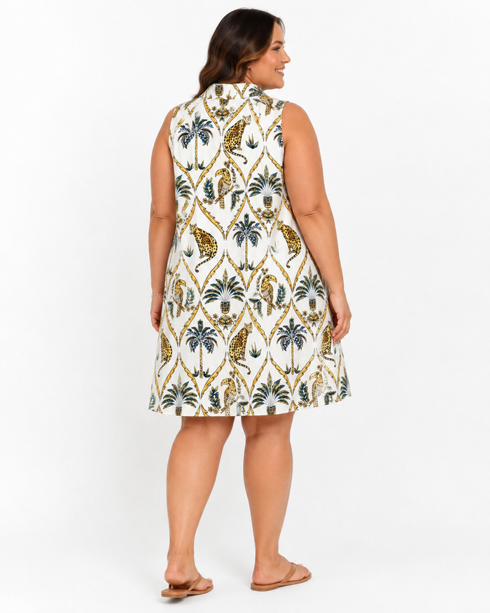 Lexya Collared Leopard Dress