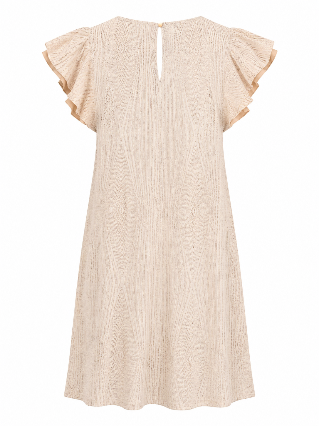 Cream Bonded Lace Mini Dress