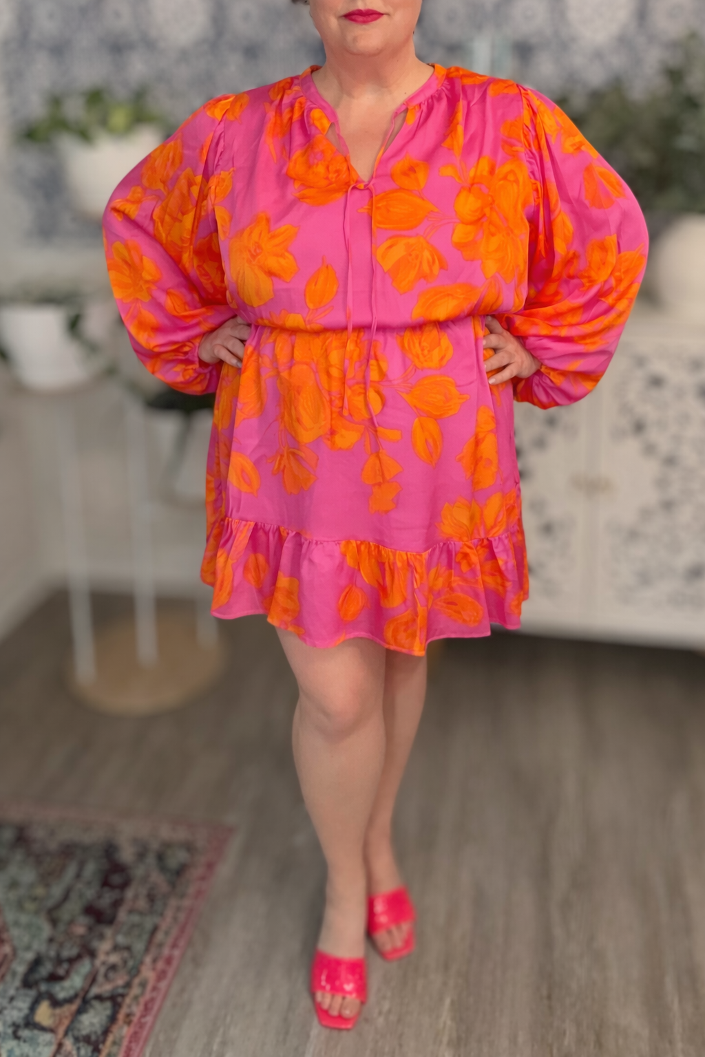 Pacey Floral Paxton Balloon Sleeve Mini Dress