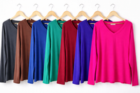 Microfiber Long Sleeve V-Neck Tee
