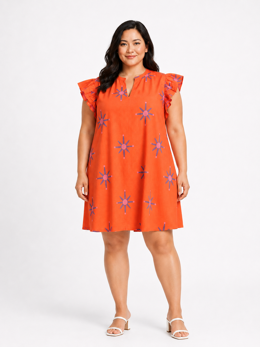 Karani Starburst Evalyn Ruffle Mini Dress