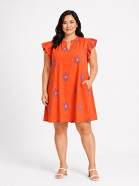 Karani Starburst Evalyn Ruffle Mini Dress