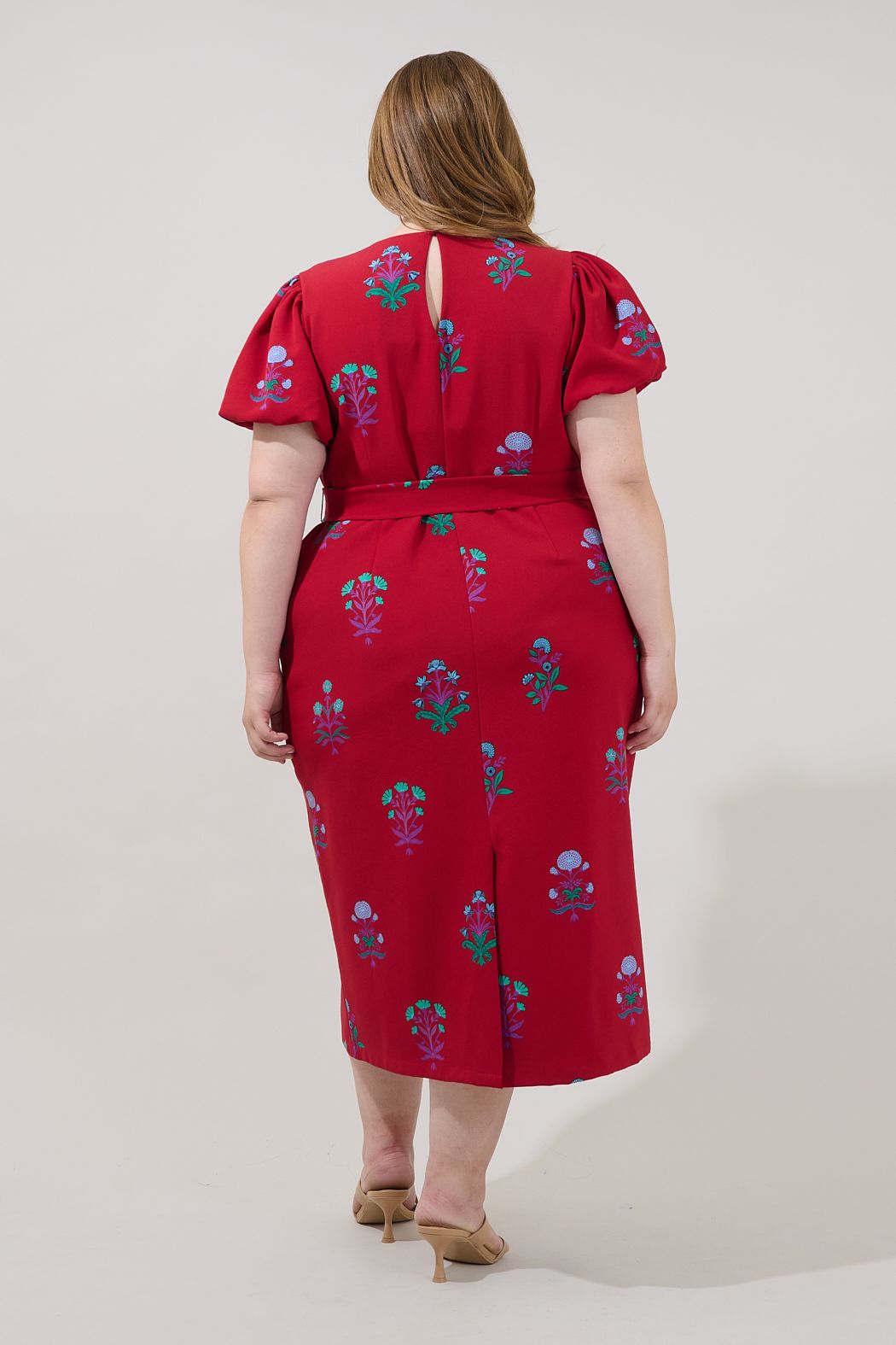 Senidy Puff Sleeve Midi Dress