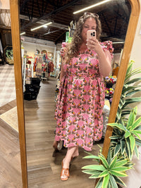 Peacock Bay Sita Ruffle Midi Dress
