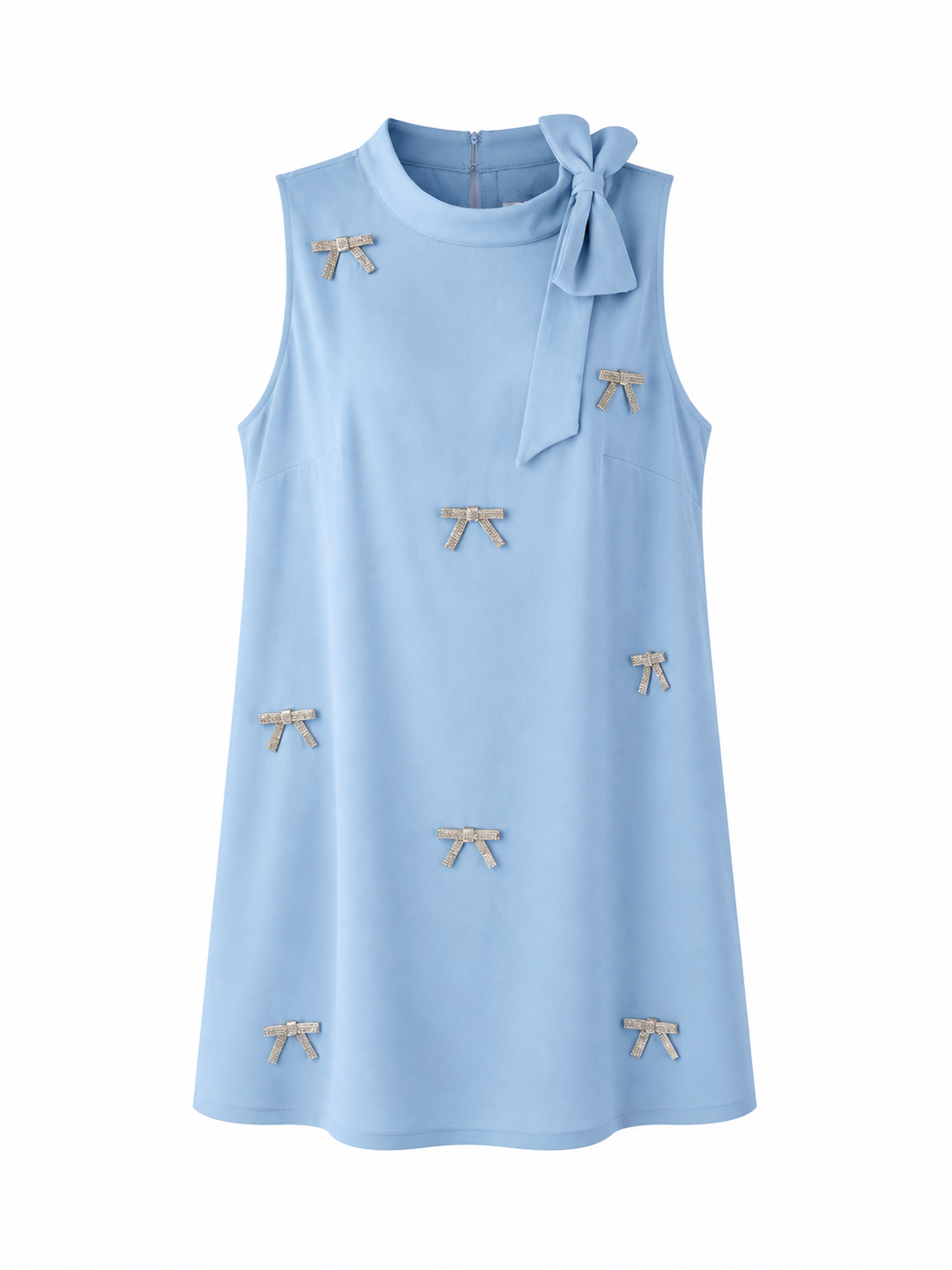 Blue Pamelda Bow Shift Mini Dress