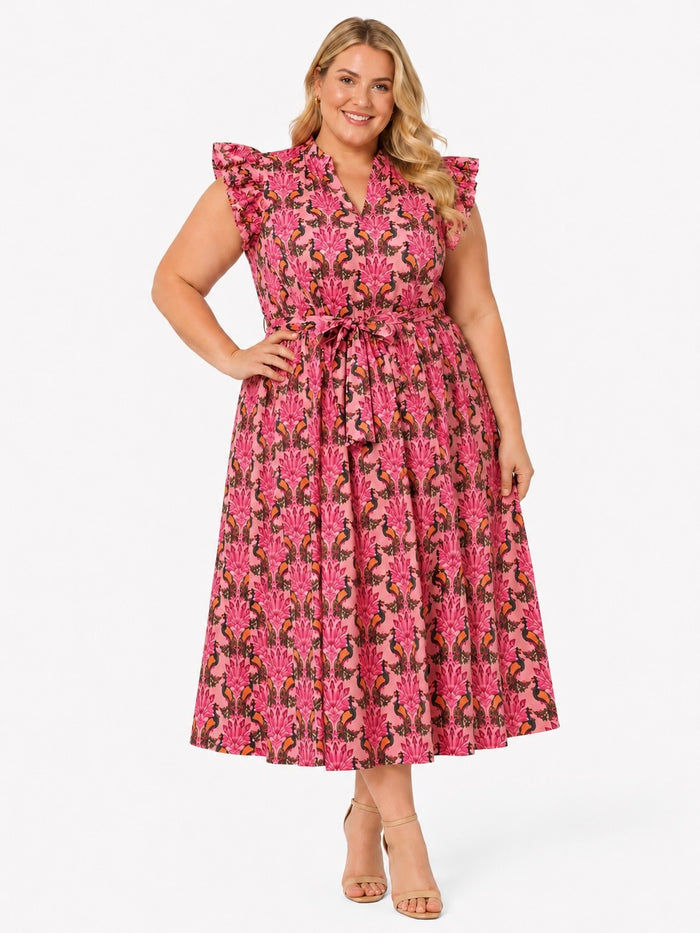 Peacock Bay Sita Ruffle Midi Dress