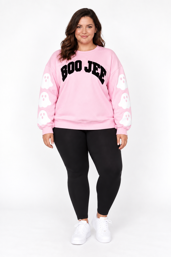 PINK BOO-JEE GHOST PULLOVER