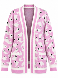 Purple Ghost Open Cardigan