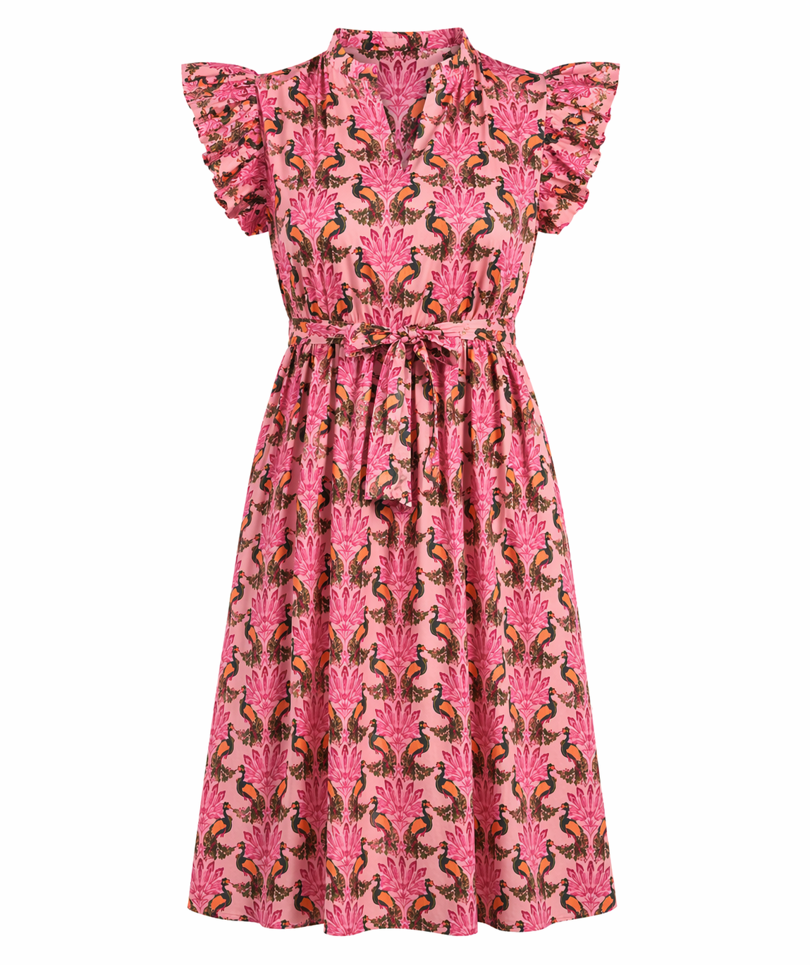 Peacock Bay Sita Ruffle Midi Dress