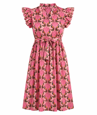 Peacock Bay Sita Ruffle Midi Dress