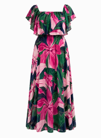 Ellerton Tropics Off the Shoulder Ruffle Dress