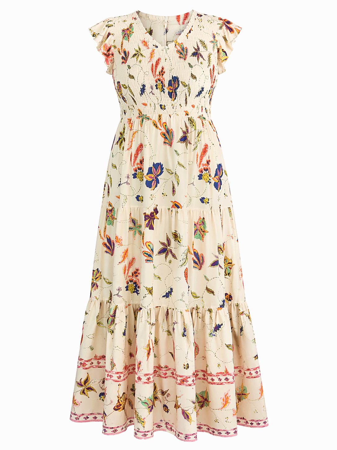 Miraflor Sunfire Tiered Midi Dress