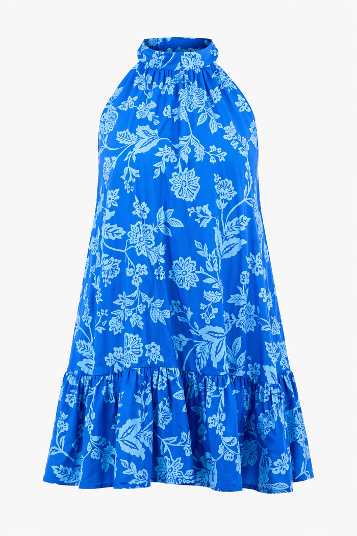 Persa Floral Della Halter Mini Dress