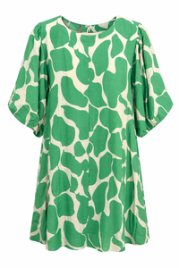 Two Tone Abstract Print Dress