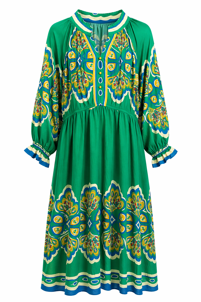 Medallion Print Midi Dress