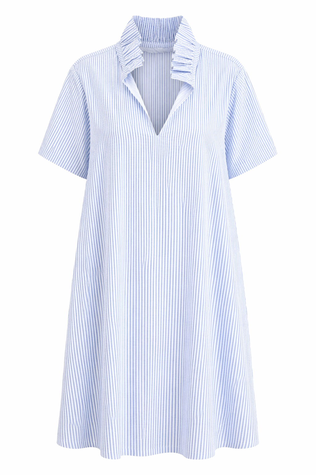 Olivia Dress in Sky Blue Seersucker