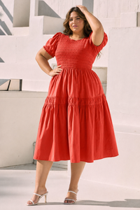 Sunset Smocked Midi Dress
