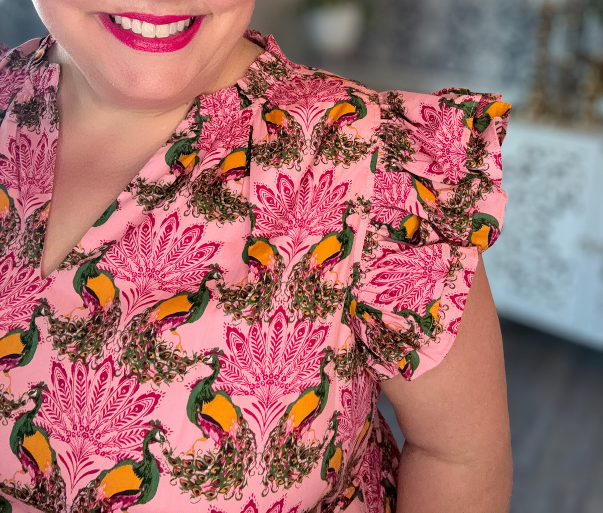 Peacock Bay Sita Ruffle Midi Dress