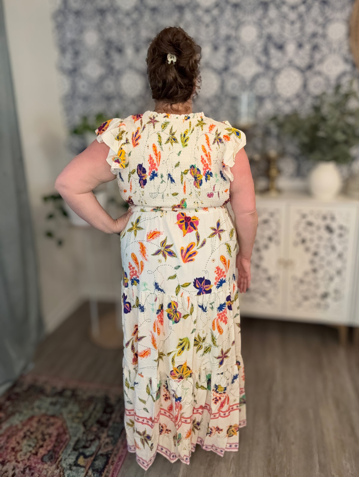 Miraflor Sunfire Tiered Midi Dress