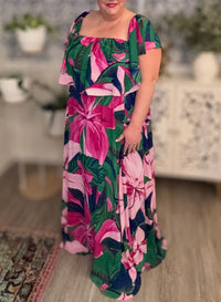 Ellerton Tropics Off the Shoulder Ruffle Dress