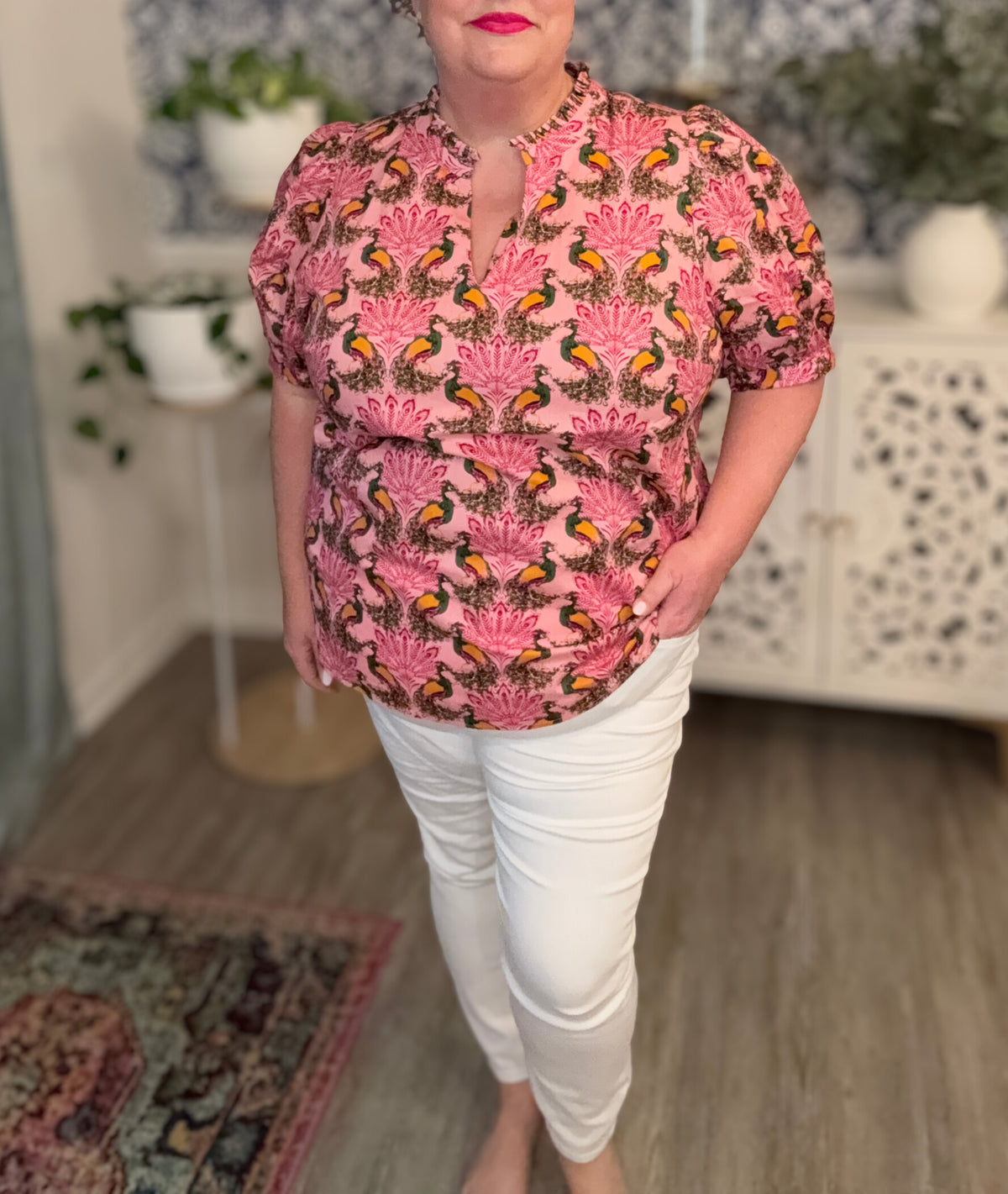 Peacock Bay Terri Puff Sleeve Top