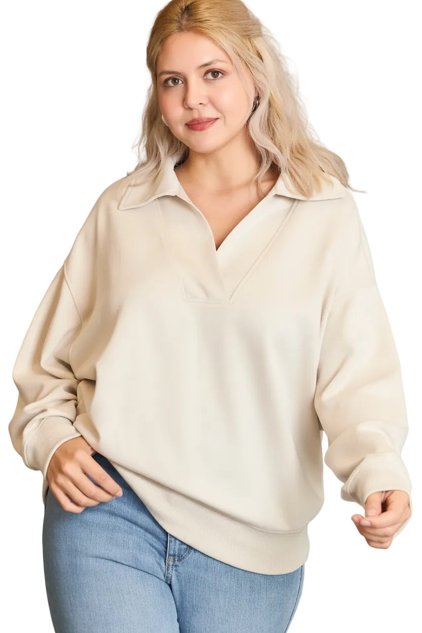Luxeknit Chic Ease Collared Pullover