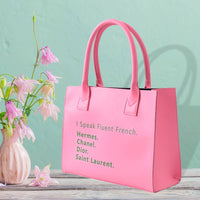 Pink ‘I Speak Fluent French’ Tote Shoulder Bag
