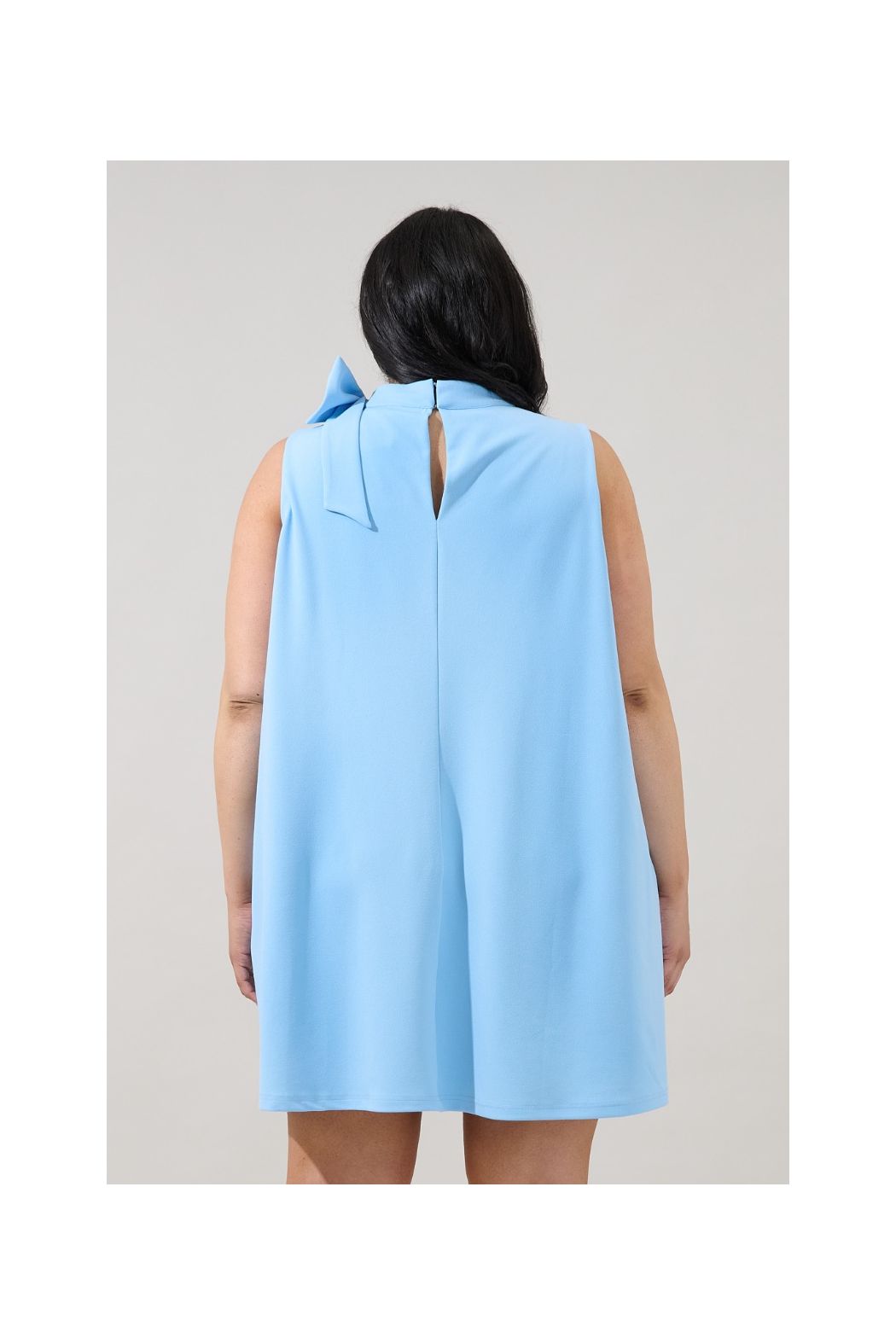 Blue Pamelda Bow Shift Mini Dress